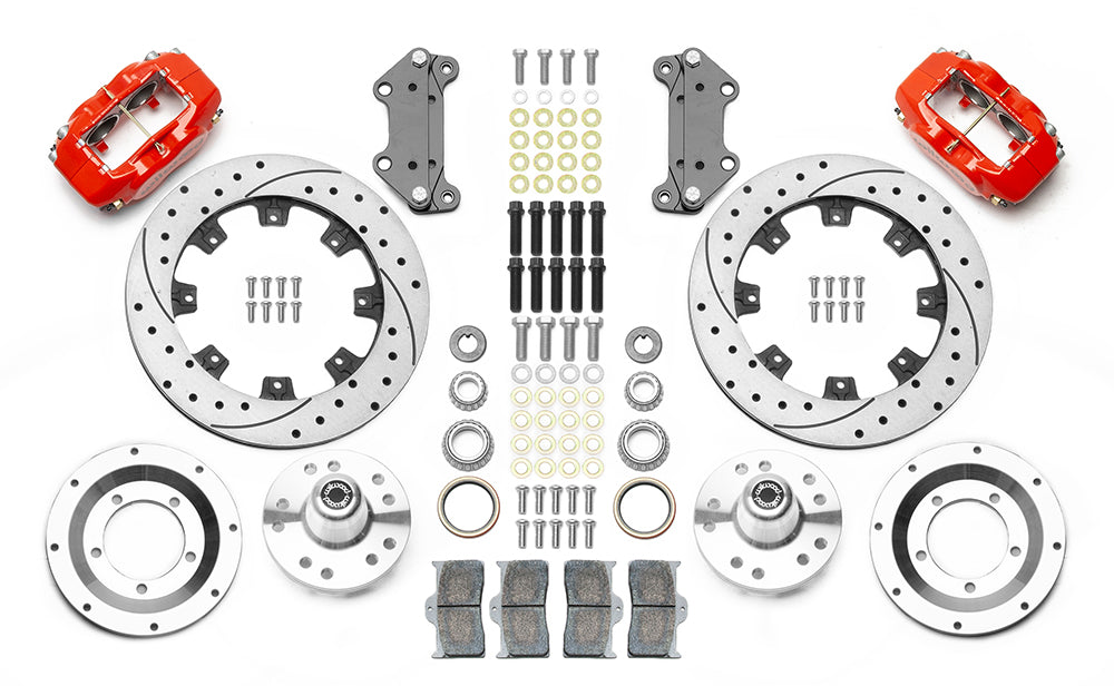 Wilwood 1955-1957 Chevrolet Bel Air Forged Dynalite Front Big Brake Kit - Red