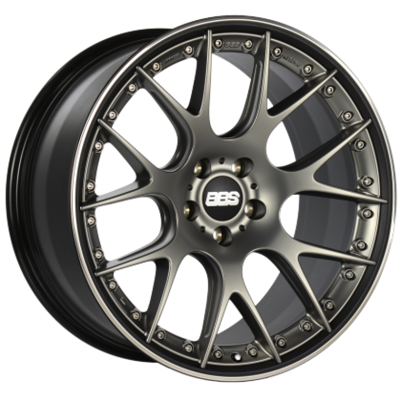 20x9.5 BBS CH-RII 5x120 ET25 Satin Platinum Center Black Lip SS Rim Prot Wheel