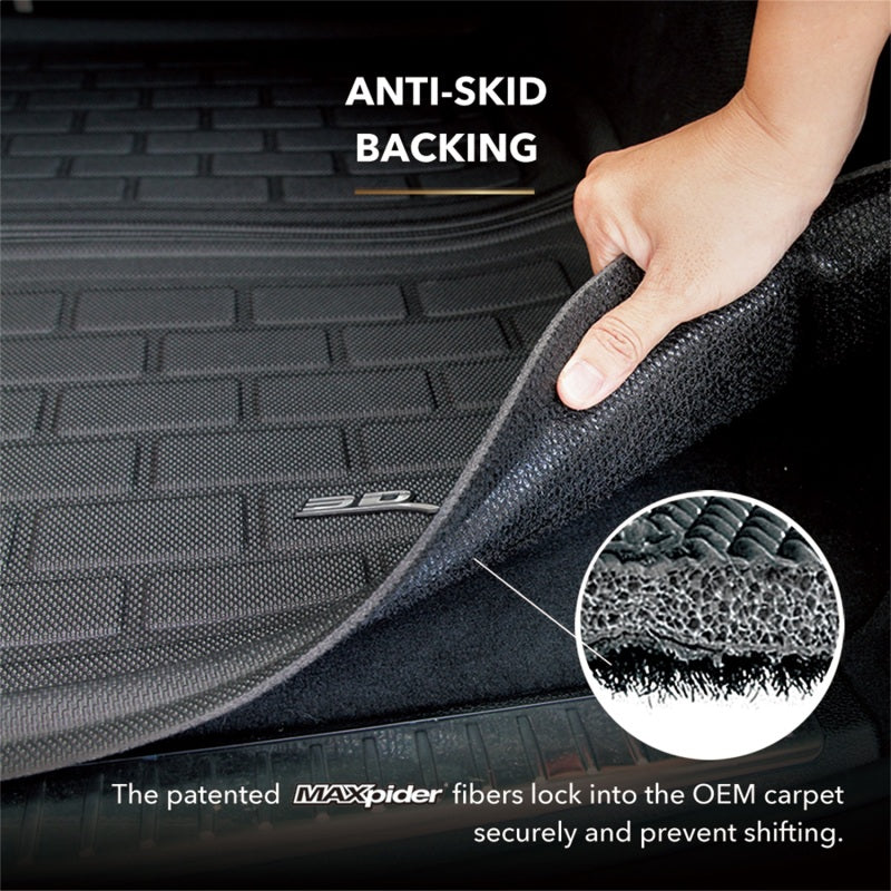 3D MAXpider 2017-2021 GMC Acadia Stowable Kagu Cargo Liner - Black (behind 2nd Row)