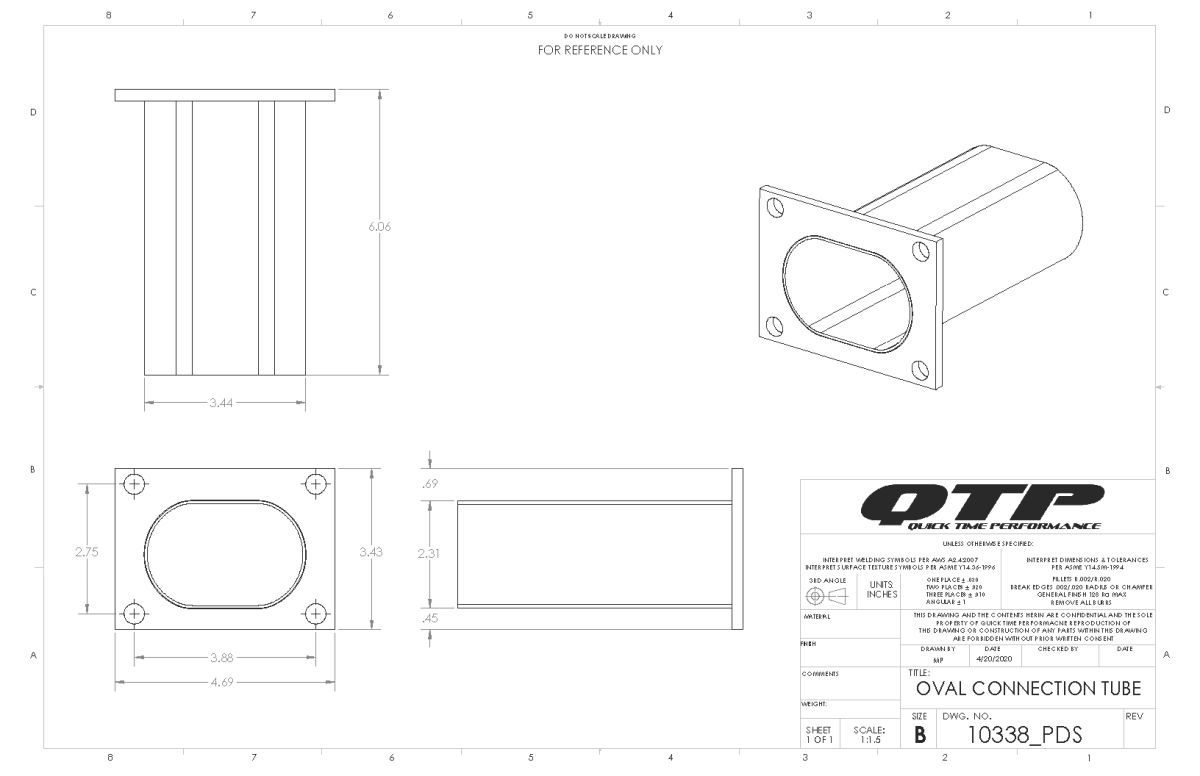 QTP Low Profile Oval Connection Tube Kit