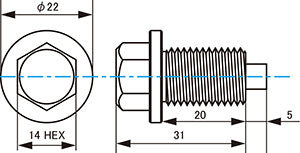 Project Kics Honda/Suzuki/Mazda/Mitsubishi Blue Magnetic Drain Bolt - M14X1.50