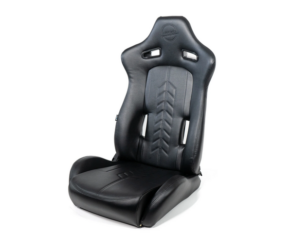 NRG Reclinable Racing Seat Arrow in Black Vinyl (Left & Right) - Pair
