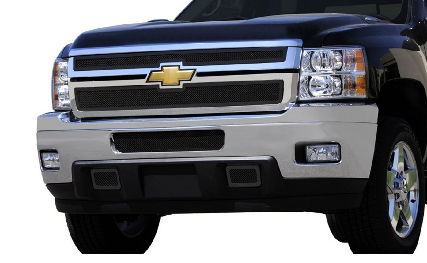 T-Rex Upper Class Series Mesh Grille Overlay 2011-2014 Chevy Silverado 2500HD/3500 (Upper 2 piece)
