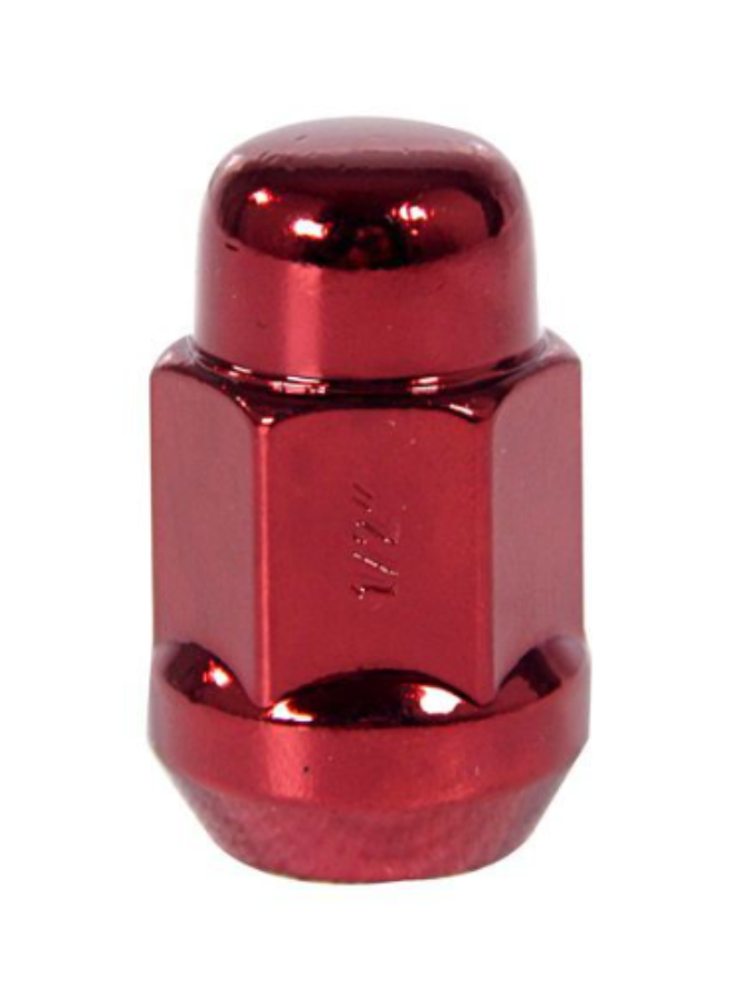 Gorilla Acorn Bulge Lug Nut - 3/4" Hex - 1/2"-20 Thread Size - Red Painted Finish