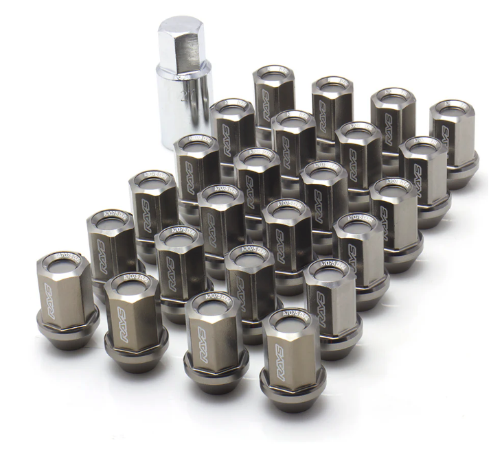 RAYS Dura-Nut L37 Straight Type 12X1.50 Lug Nut Set 20 Lug 4 Lock Set - Gun Metallic