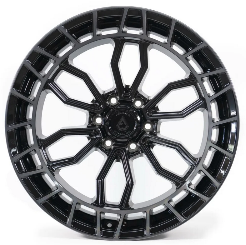 20x9.0 Arena Recon Glossy Black Center w/ Machined DDT Lip