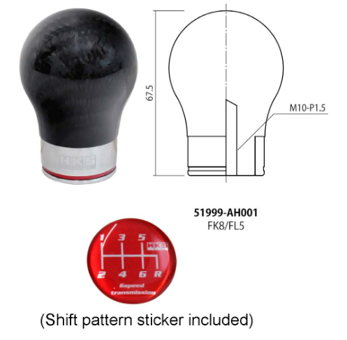 HKS Carbon Fiber Shift Knob Honda Civic Type R (FK8/FL5)