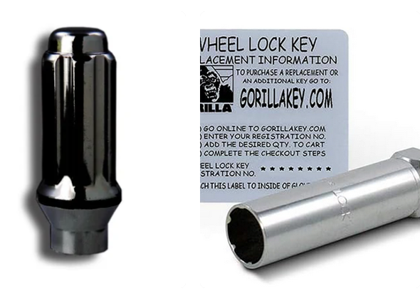 Gorilla Tuner Series Spline ET Lug Nut 14mmx1.50 Black 5 Lug Kit with Key (Set of 20)