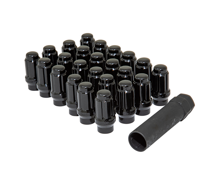 Gorilla Tuner Series Spline ET Lug Nut 12x1.50 Black 5 Lug Kit with Key (Set of 20) passenger car