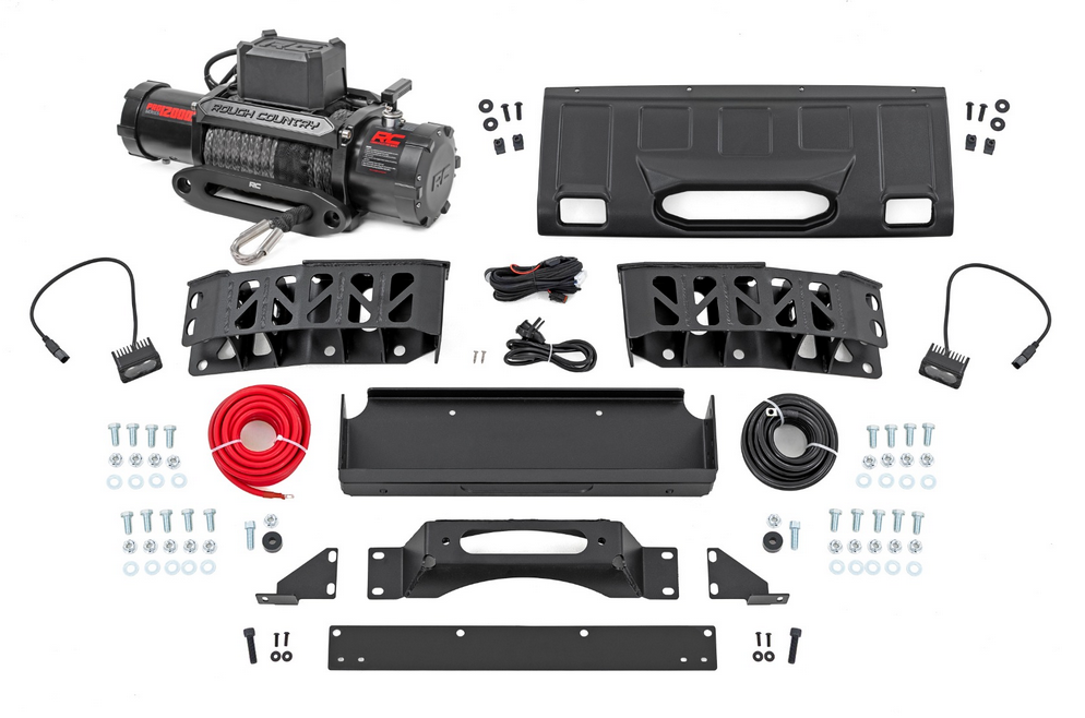 Rough Country Hidden Winch Mount With LED Fog Lamps 2024-2025 Toyota Land Cruiser 4WD
