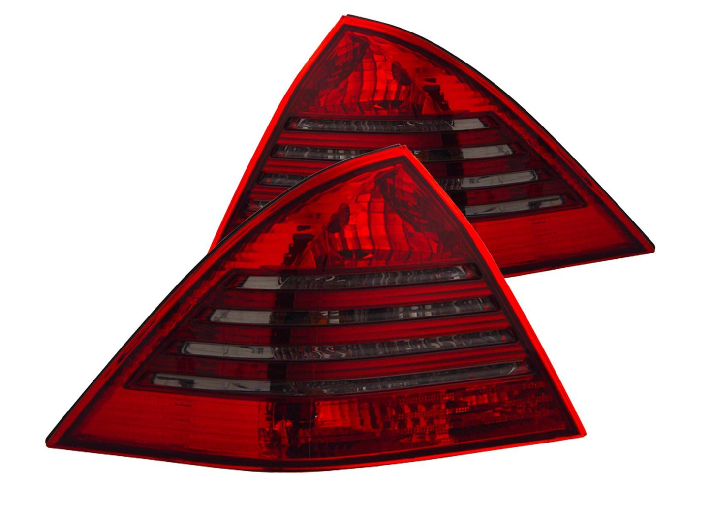 2000-2003 Mercedes Benz C CLASS W203 4DR C230/C240/C320/C55/C32 / 2004 C-Class 6 Pin Socket Tail Lights ChromeRed/Smoke Lens