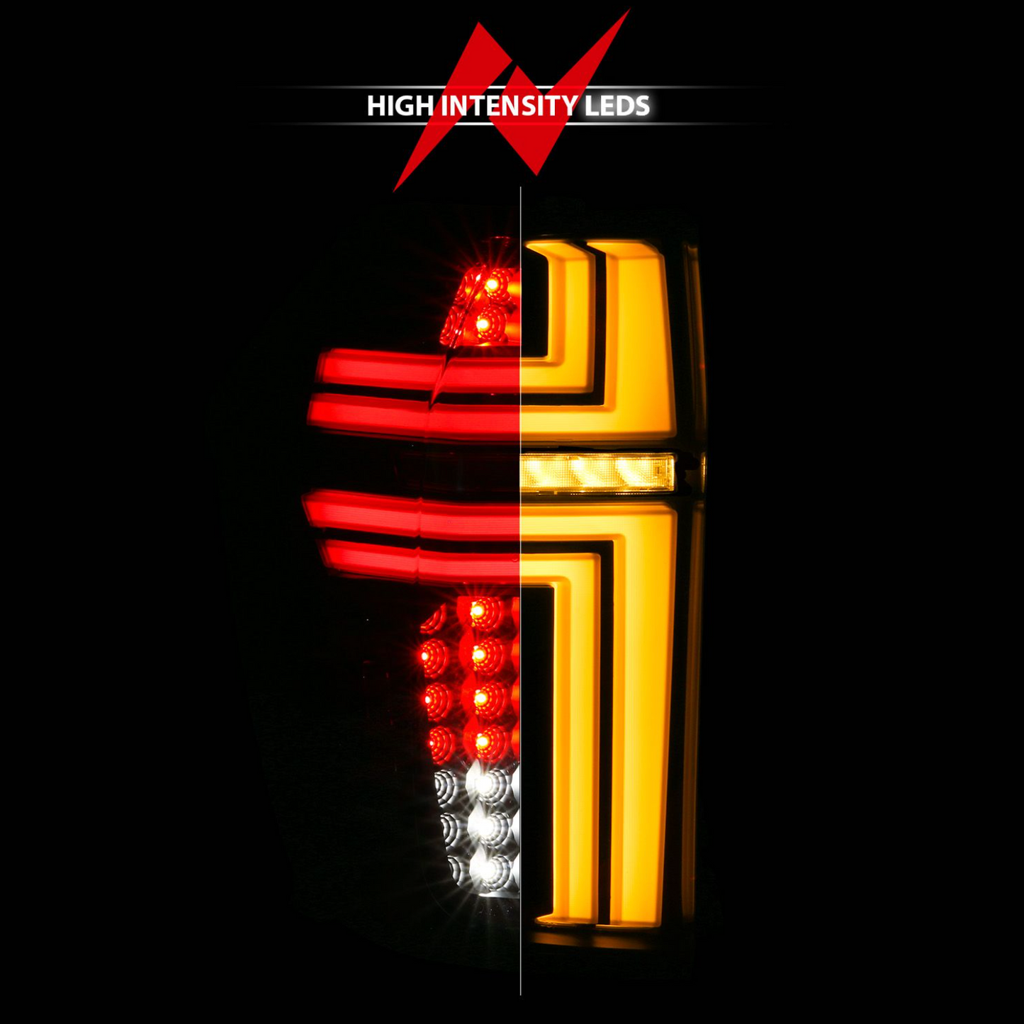 Anzo 2021-2024 Chevy Suburban/Tahoe Full LED Light Bar Tail Lights Black Clear Lens W/ Ignition Initation & Sequential