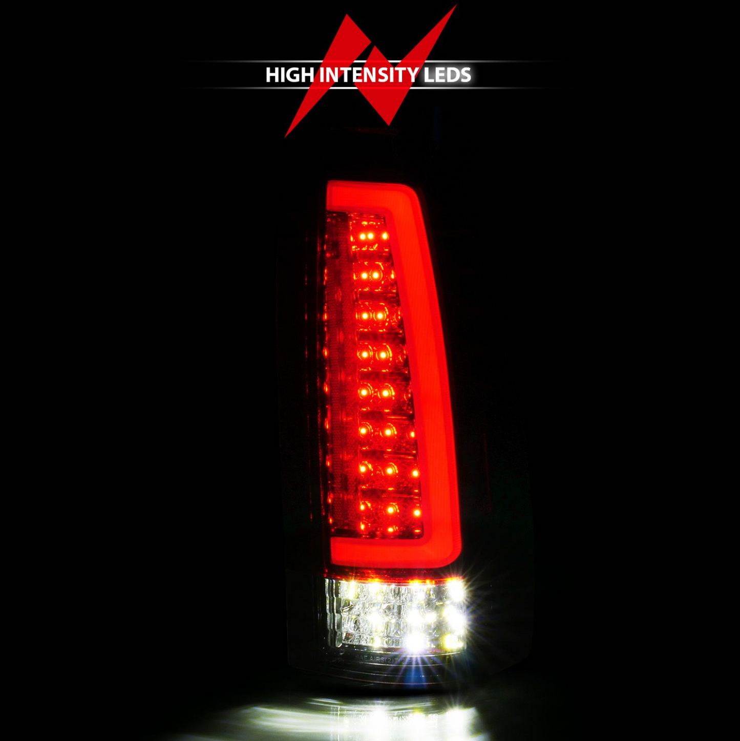 Anzo 1988-1998 Chevy/GMC C/K 1500/2500 / 1988-2000 C/K 3500 / 1992-1999 Suburban / 1995-1999 Tahoe / 1992-1994 Blazer (Full Size) / 1992-1999 Yukon / 1999-2000 Cadillac Escalade LED Tail Lights Red/Clear Lens (Sequential Signal)