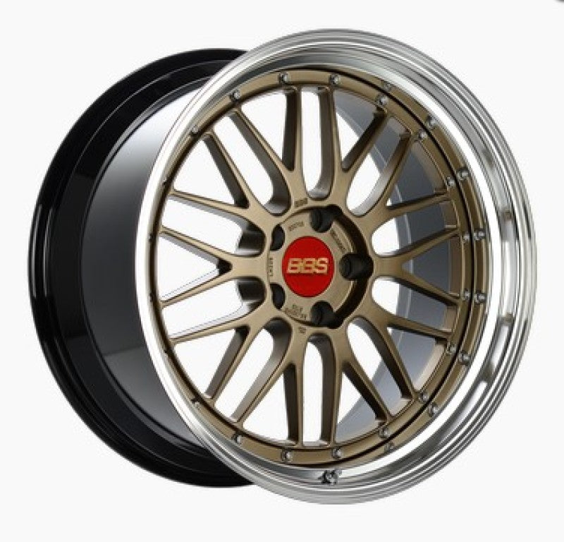 19x9.5 BBS LM 5x120 ET22 Satin Bronze Center/Bright Machined Lip/Blk Barrel Wheel