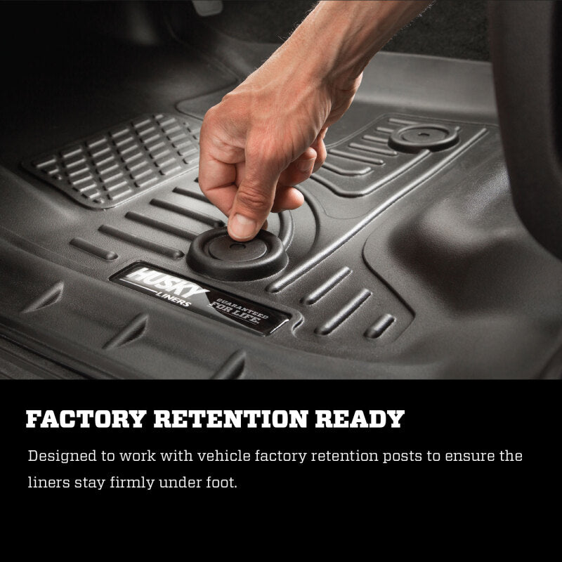 Husky Liners 2015-2022 Chevy Colorado Crew Cab / Extended Cab Front Row Black Weatherbeater Floor Liners