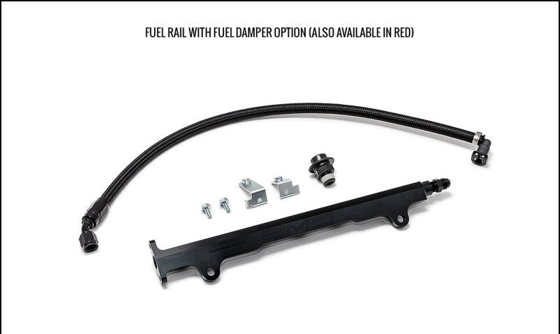 AMS Performance 08-15 Mitsubishi EVO X CNC Machined Aluminum Fuel Rail w/Pulsation Dampener - Black