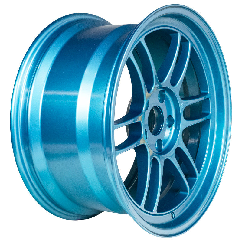18X9.5 Enkei RPF1 5x114.3 38mm Offset 73mm Bore Emerald Blue Wheel