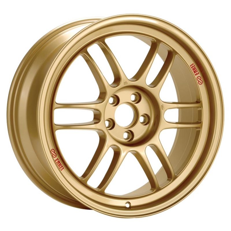17x9.0 Enkei RPF1 5x114.3 45mm Offset 73mm Bore Gold Wheel RX8