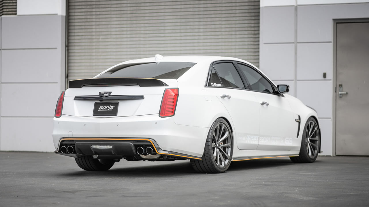 Borla S-Type Cat-Back Exhaust System w/ Valves Black Chrome Tip 2016-2019 Cadillac CTS-V (6.2L) V8
