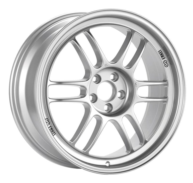18x8.0 Enkei RPF1 5x100 35mm Offset 73mm Bore Silver Wheel