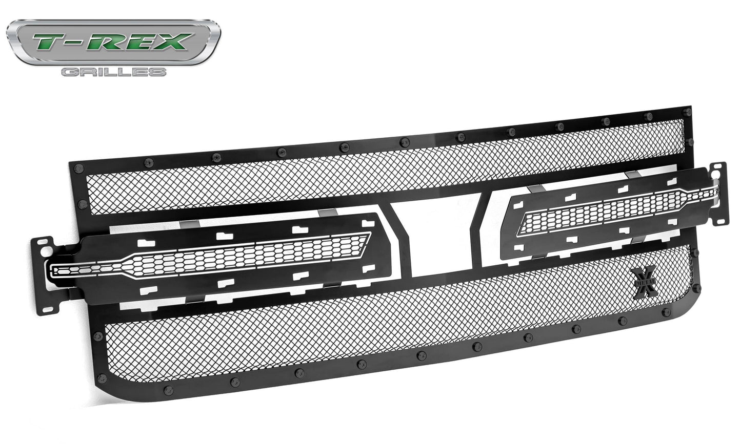 T-Rex 2019 Chevrolet Silverado 1500 Stealth X-Metal Grille, 1 Pc, Replacement (Black Mild Steel)