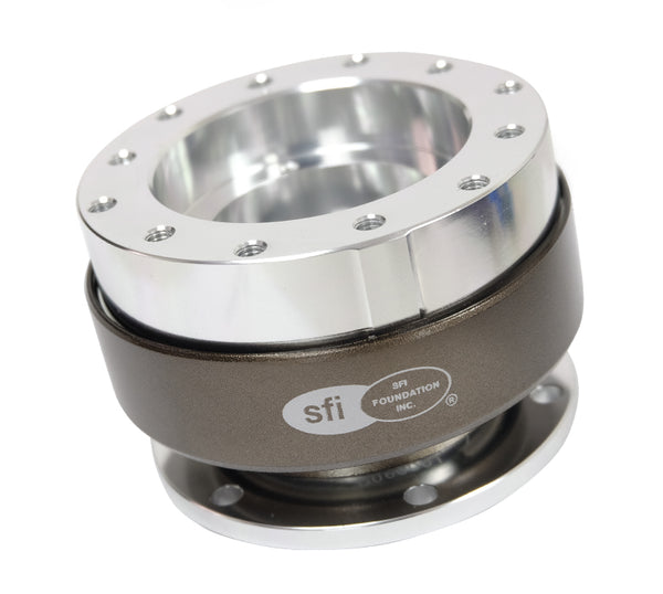 NRG Gen 2.0 Silver/Titanium Ring Steering Wheel Quick Release (SFI SPEC 42.1 certified)