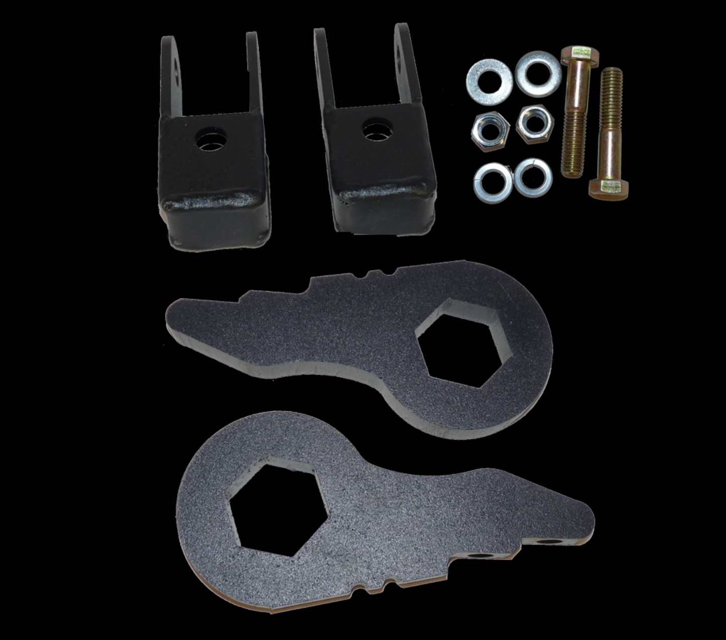 Traxda Level Kit 1999-2006 Chevrolet/GMC/Cadillac 2wd/4wd Truck & SUV w/ 6-Lug & Torsion Bar – (2"-3″ Front)