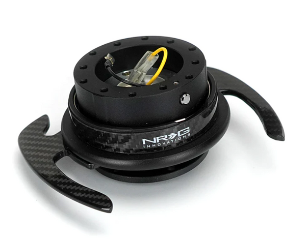 NRG Gen 4.0 Black Body/Carbon Fiber Trim Steering Wheel Quick Release