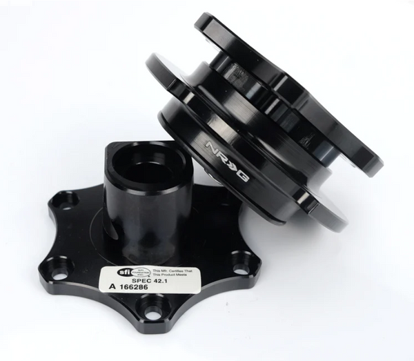 NRG Quick Release SFI SPEC 42.1 - Shinny Black Body / Red Shinny Ring