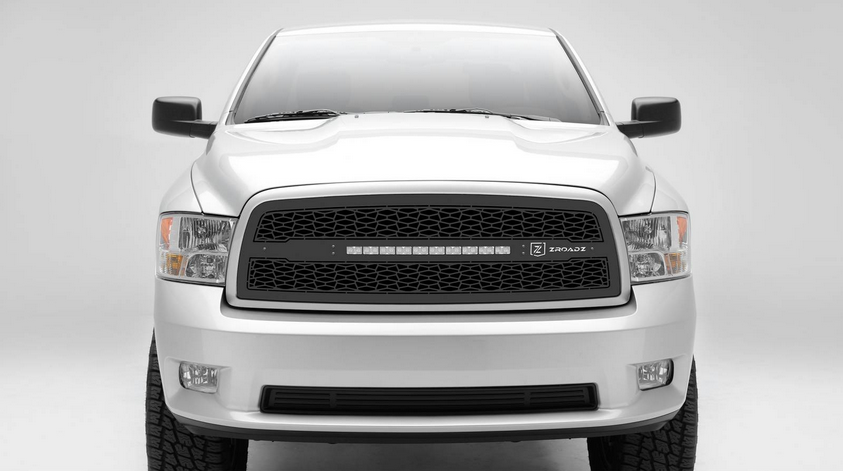 T-Rex ZROADZ Series 2009-2012 Dodge Ram PU 1500 LED Lighted Grille w/ One 20 Inch Slim single row 2pc Grille (Black)
