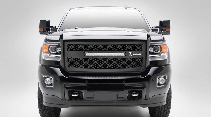 T-Rex ZROADZ Series 2015-2016 GMC Sierra HD 2500/3500 LED Lighted Grille w/ One 20 Inch Slim single row 2pc Grille (Black)