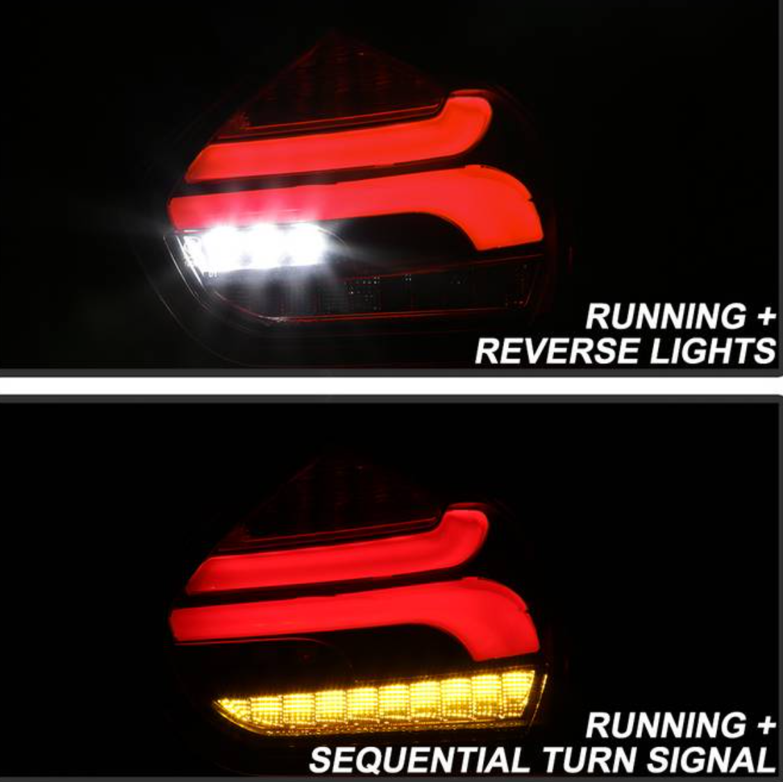 2015-2017 Ford Focus 5Dr Hatchback LED Tail Lights - Red Clear