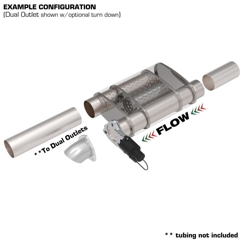 QTP 2.50 Inch Screamer Twintronic Muffler Short Case