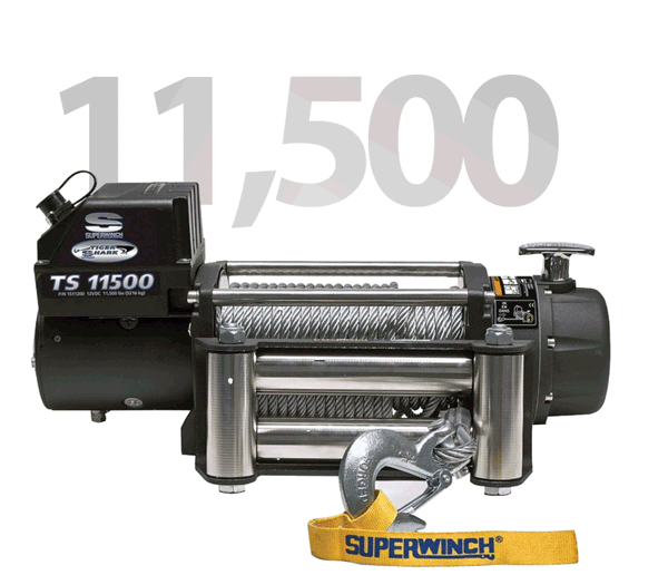 Superwinch Tiger Shark 11500 Winch 11500 LBS 12 VDC 3/8in x 84ft Steel Rope