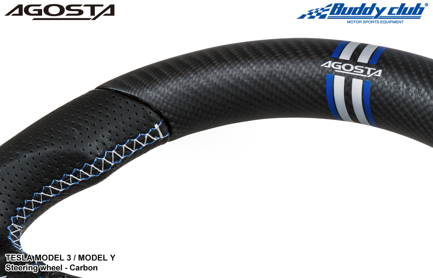 Buddy Club Racing Sport Steering Wheel Dry Carbon Tesla Model 3 / Y