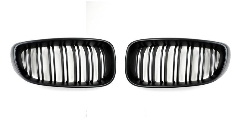 AutoTecknic Replacement Dual-Slats Stealth Black Front Grilles BMW F34 3-Series Gran Turismo