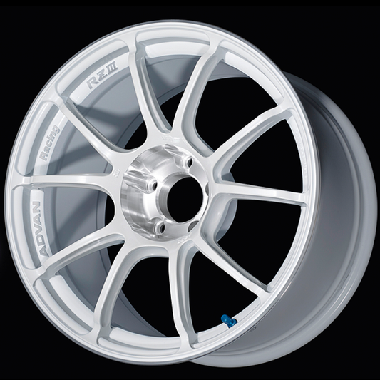 18x7.5 Advan RZIII Racing White Metallic & Diamond Cut