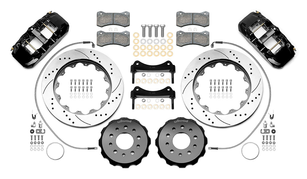 Wilwood AERO6 Front Hat Kit 14" Black 2018-2025 Jeep JL SRP w/Lines