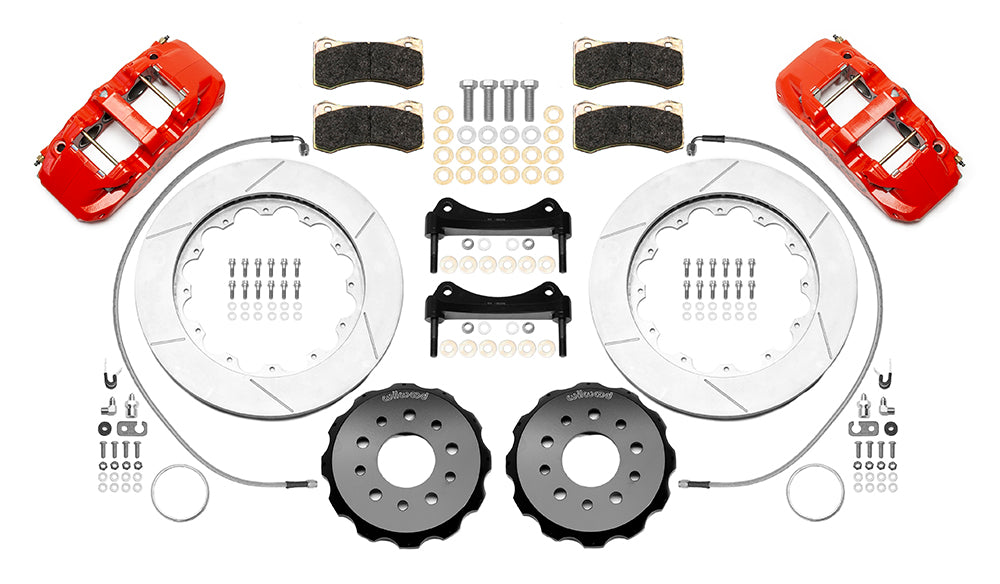 Wilwood AERO6 Front Hat Kit 14" Red 2018-2025 Jeep JL w/Lines