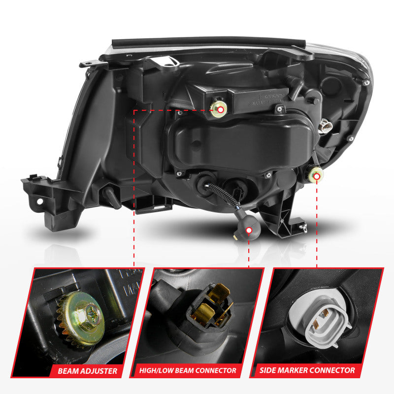 Anzo 2005-2011 Toyota Tacoma PROJECTOR LED PLANK STYLE HEADLIGHTS BLACK W/ SEQUENTIAL SIGNAL