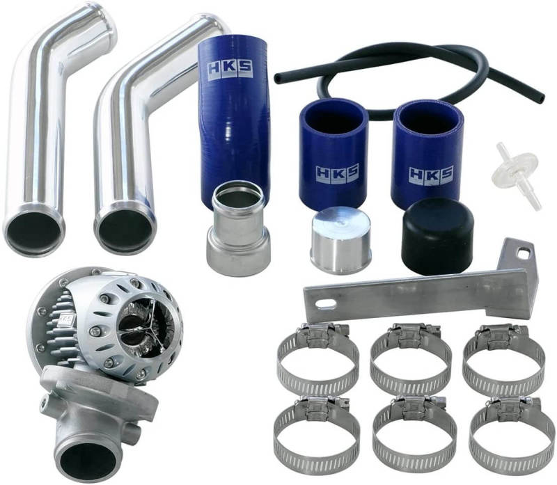 HKS SSQV4 BOV Kit Includes 2 Polished Aluminum Pipes 2008+ Mitsubishi Evo 10