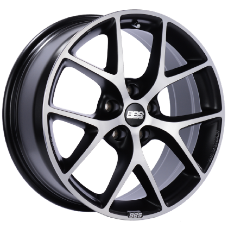 18x8.0 BBS SR Satin Black Diamond Cut Face