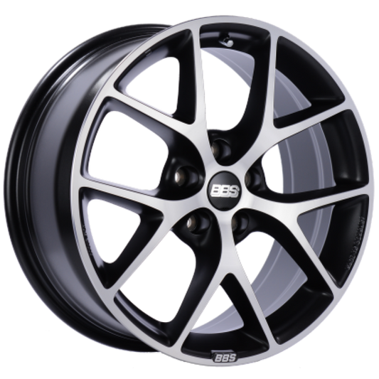 18x8.0 BBS SR Satin Black Diamond Cut Face