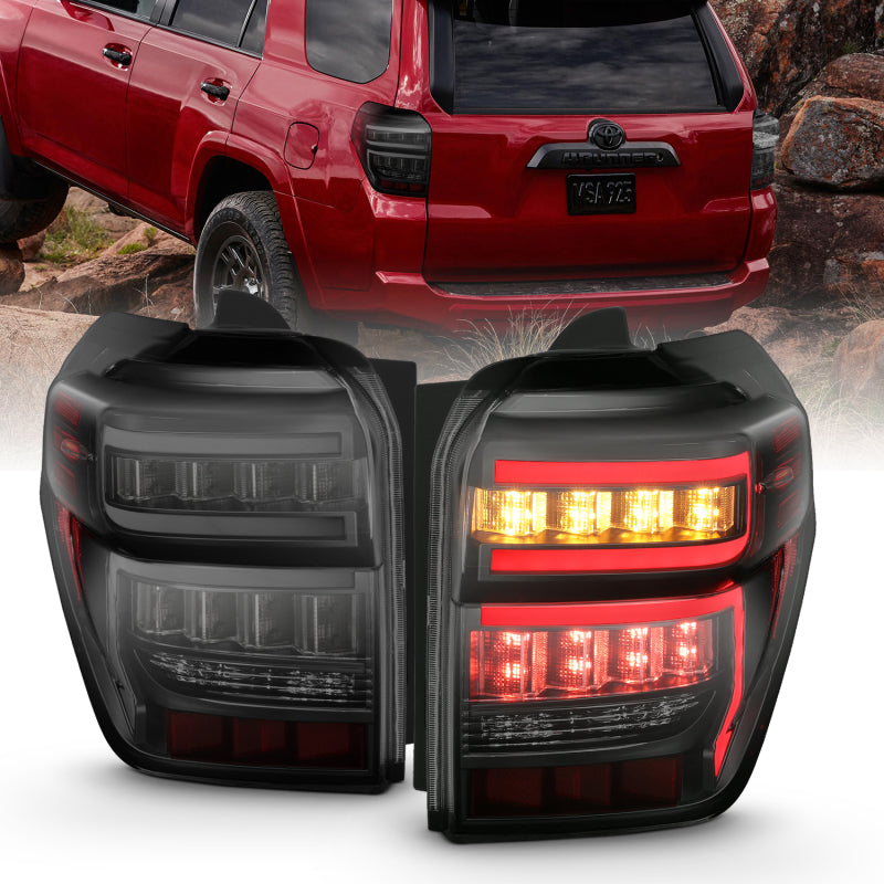 Anzo LED Bar Style Tail Lights 2014-2023 Toyota 4Runner (Black Smoke Lens w/Sequential Signal)