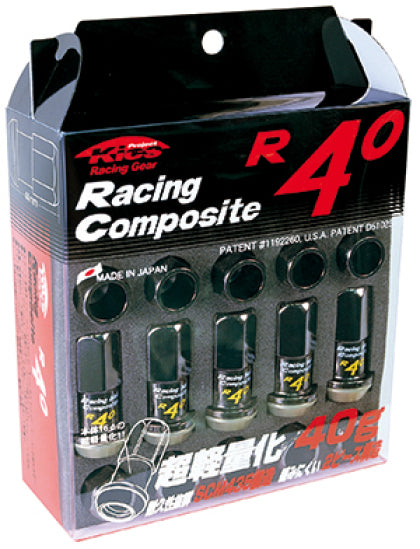Project Kics R40 Lug Nuts 12X1.25 Black - 20 Pcs