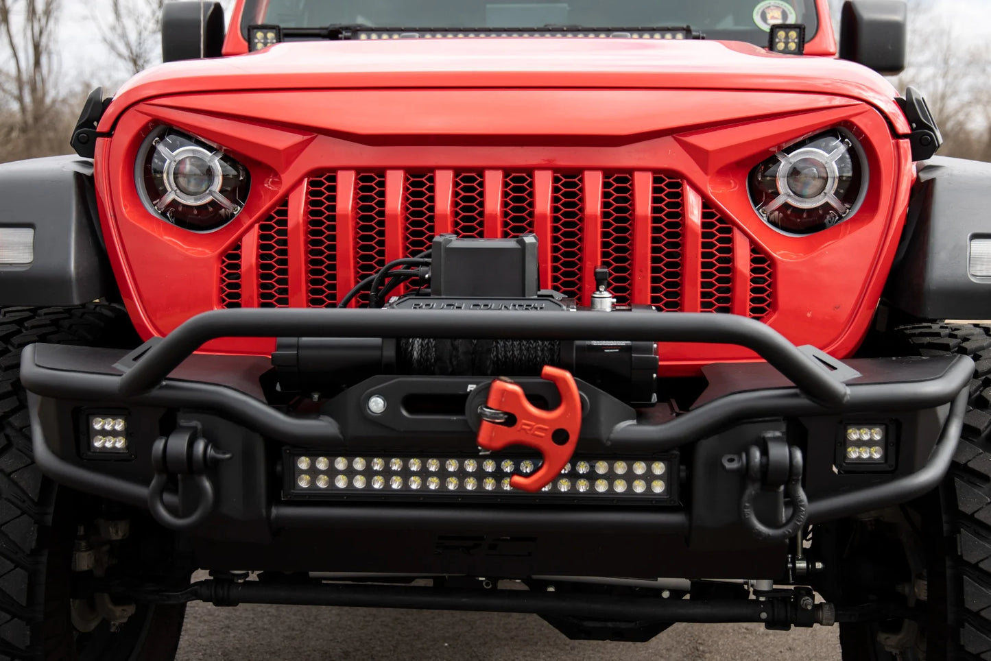 Rough Country 9" DRL Halo LED Headlights DOT Approved |  2018-2026 Jeep Gladiator JT/Wrangler JL