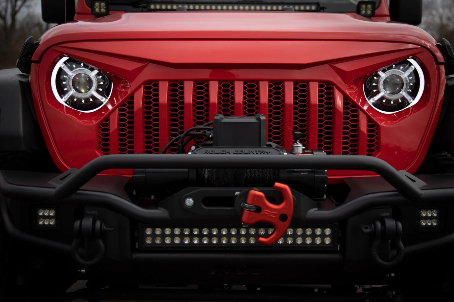 Rough Country 9" DRL Halo LED Headlights DOT Approved |  2018-2026 Jeep Gladiator JT/Wrangler JL