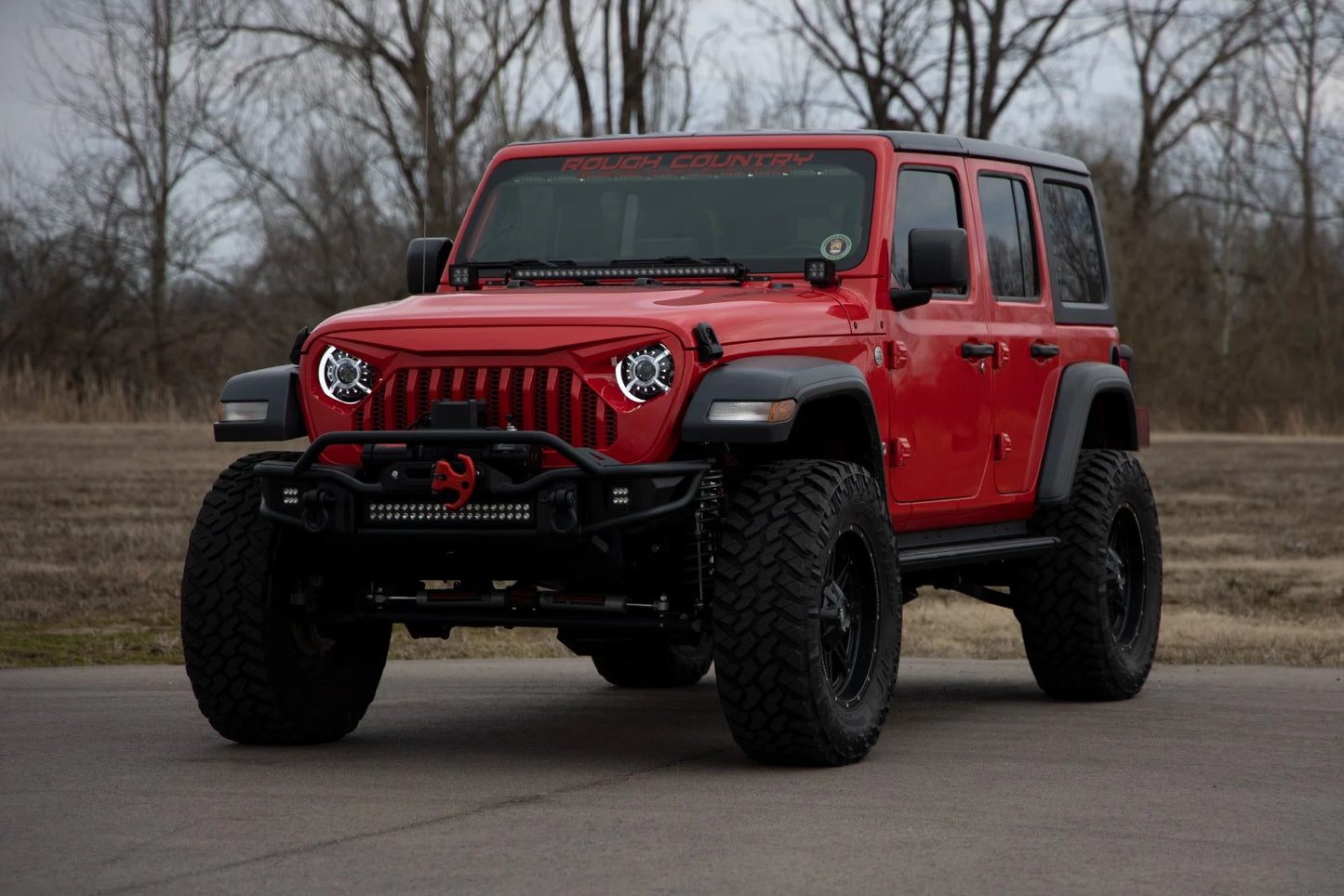 Rough Country 9" DRL Halo LED Headlights DOT Approved |  2018-2026 Jeep Gladiator JT/Wrangler JL