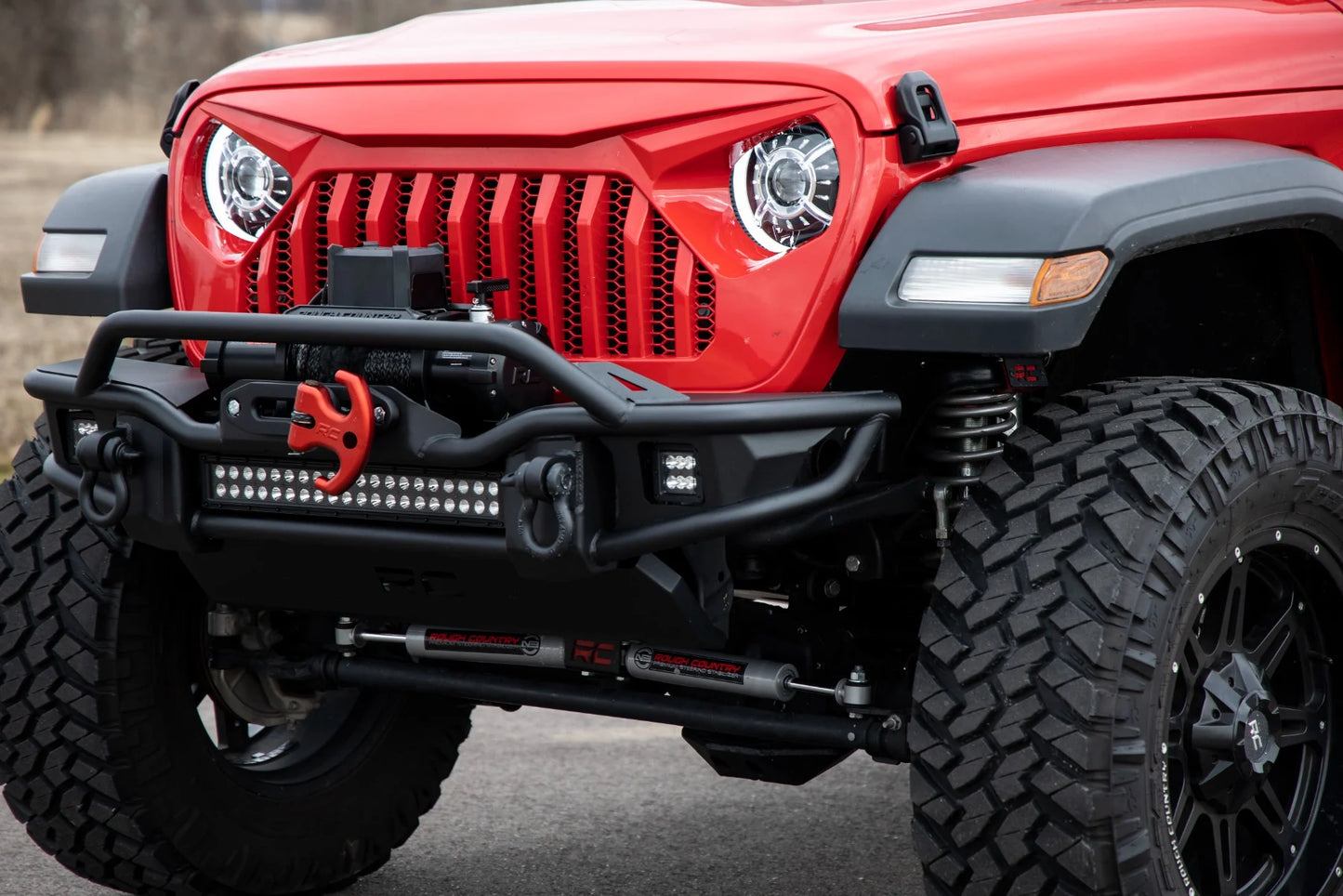 Rough Country 9" DRL Halo LED Headlights DOT Approved |  2018-2026 Jeep Gladiator JT/Wrangler JL