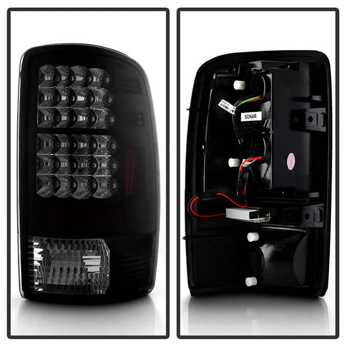 2000-2006 Chevy Suburban/Tahoe 1500/2500 / GMC Yukon/Yukon XL / 2001-2006 GMC Yukon Denali/Denali XL ( Lift Gate Style Only ) LED Tail Lights - Black Smoke